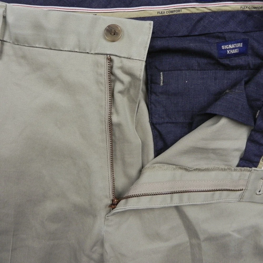 Dockers Signature Khaki Pants Mens 36x34 Classic Fit Flex Comfort Tan Chinos